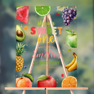 Sweet One Fruit 1st Birthday Bash, Summer Party Acrylic Sign