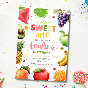 Sweet One Fruit 1st Birthday Invite, Summer Party Invitation
