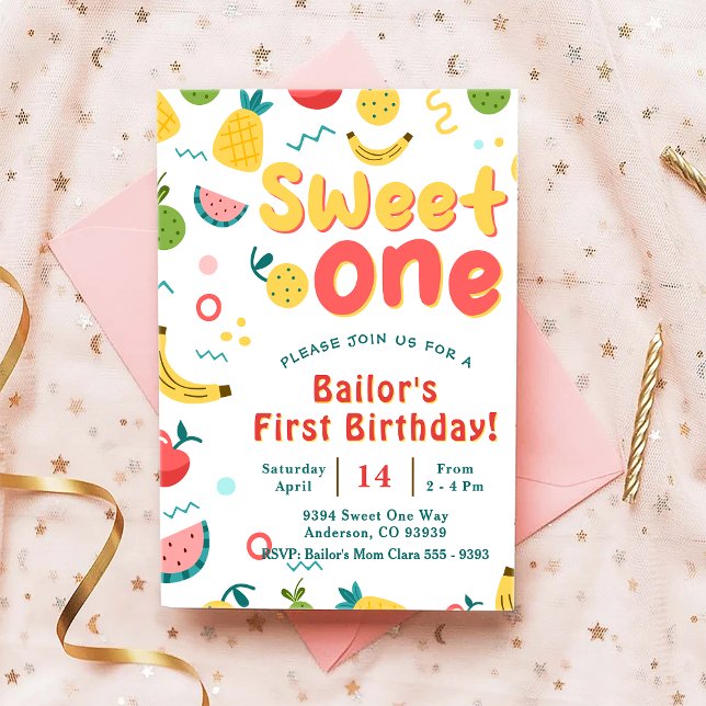 Sweet One | Fruit Party Birthday Invitation (Creator Uploaded)