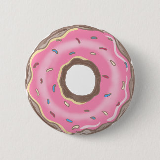 Sweet One Girl Pink Doughnut Birthday Favours Butt 6 Cm Round Badge