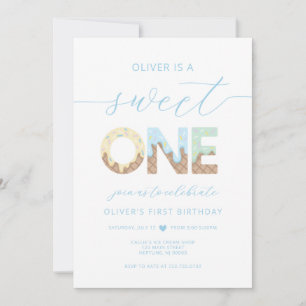 Sweet One Ice Cream Party Invitation