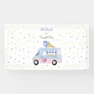 Sweet One ice cream truck first birthday Banner