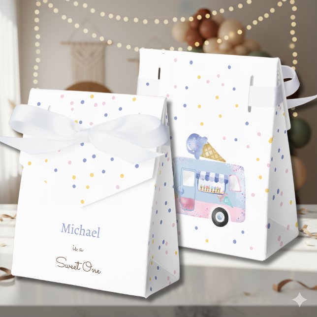 Sweet One ice cream truck first birthday Favour Box (Creator Uploaded)