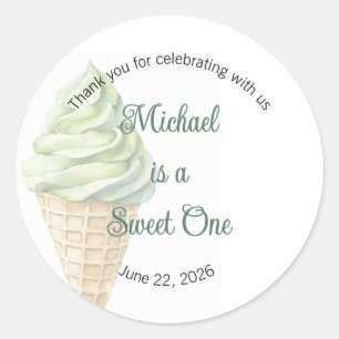 Sweet One Labels, Sweetheart One, Ice Cream Classic Round Sticker