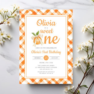 Sweet One Orange Citrus 1st Birthday Invitation