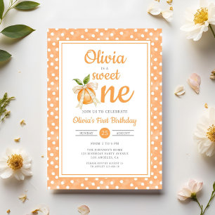 Sweet One Orange Citrus 1st Birthday Invitation