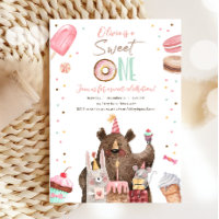 Sweet One Party Animals Doughnut Girl First Birthd