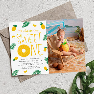 Sweet One Pineapple 1st Birthday Party Invitation