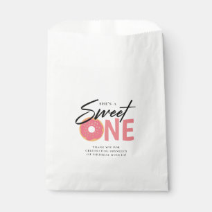 Sweet ONE Pink Doughnut Theme 1st Birthday Party Favour Bag