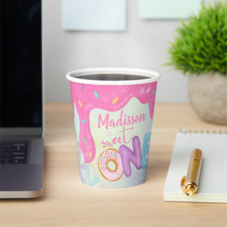 Sweet One Pink Frosting Girl's First Birthday Paper Cups