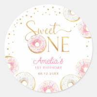 Sweet One Pink Gold Doughnuts Birthday