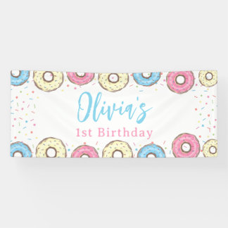 Sweet One Sprinkles Doughnut 1st Birthday Welcome Banner