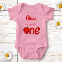 Sweet one strawberry birthday party printed