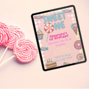 Sweet One, Sweet Treats 1st birthday Invitation