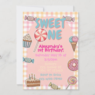 Sweet One, Sweet Treats 1st birthday Invitation