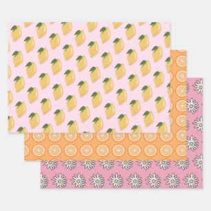 Sweet One Tropical Fruit Wrapping Paper Sheet