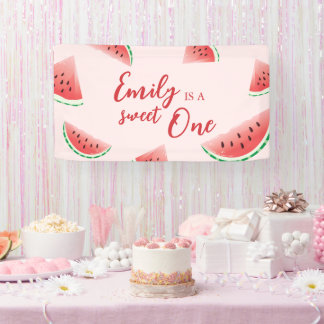 Sweet One Watermelon Birthday Banner