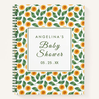 Sweet Orange Baby Shower Gift List Notebook
