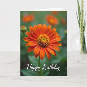 Sweet Orange Bloom Birthday Card