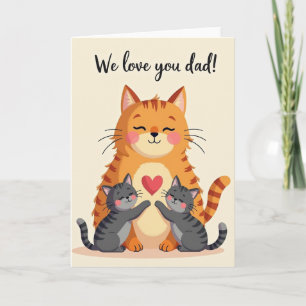 Sweet Orange Cat Fathers Day Card