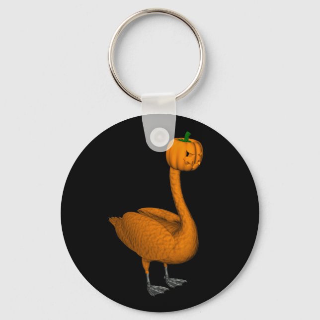 Sweet Orange Halloween Swan Key Ring (Front)