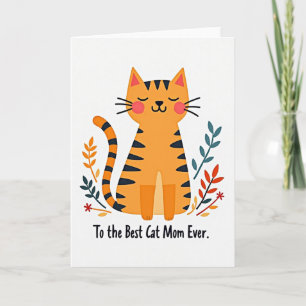 Sweet Orange Kitty Mothers Day Card