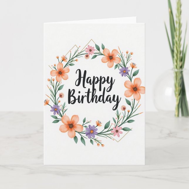 Sweet Painted Birthday Card (Front)
