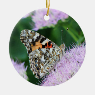 Sweet Painted Lady Ceramic Ornament