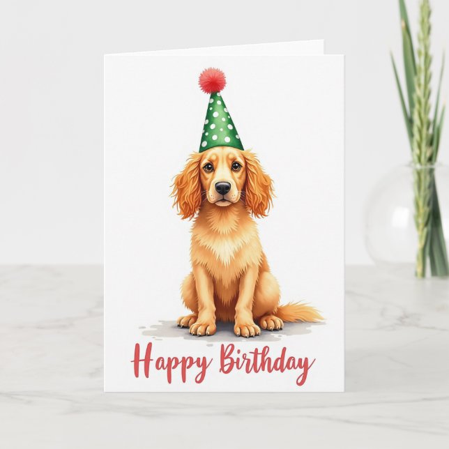 Sweet Painted Puppy Hat Card (Front)