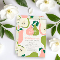 Sweet Pair Pink & Green Pear Twins Baby Shower