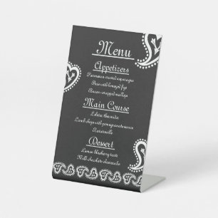 Sweet Paisley Hearts in Black Pedestal Sign