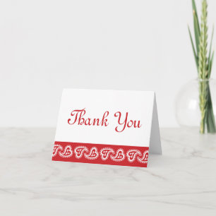 Sweet Paisley Hearts in Cherry Thank You Card