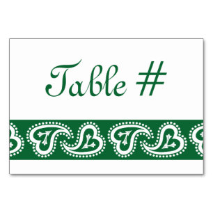 Sweet Paisley Hearts in Green Table Card