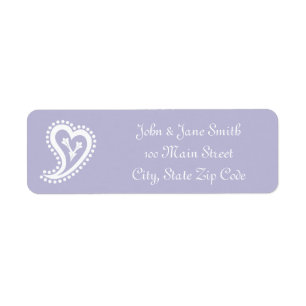 Sweet Paisley Hearts in Lavender Address Label Return Address Label