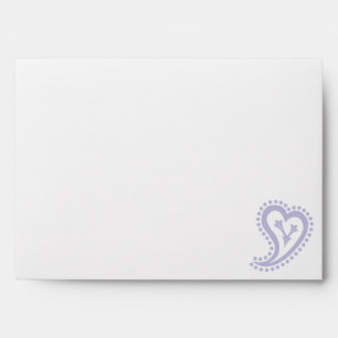 Sweet Paisley Hearts in Lavender Envelopes