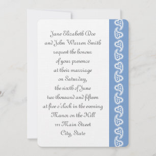 Sweet Paisley Hearts in Periwinkle Invitation