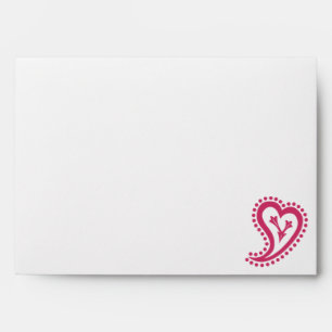 Sweet Paisley Hearts in Raspberry Envelopes
