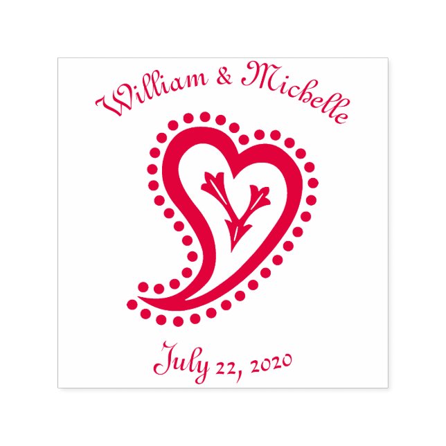 Sweet Paisley Hearts Self-Inking Accent Stamp (Design)