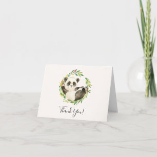 Sweet Panda Bear Baby Shower Thank You Note Card