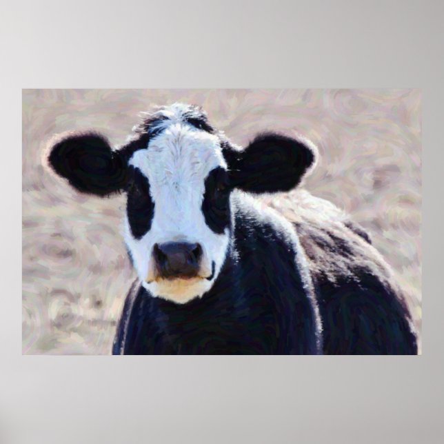Sweet Panda Face Cow Art Photographic Art Print (Front)