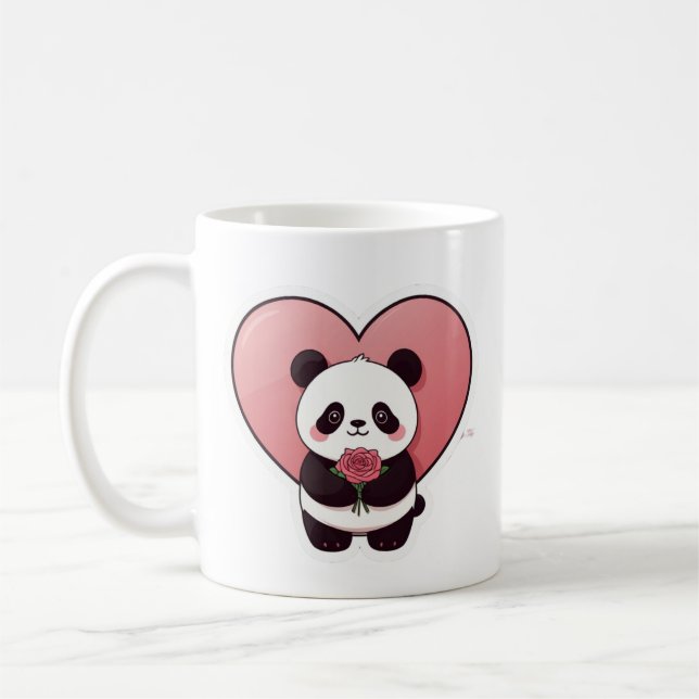 Sweet Panda Heart Coffee Mug (Left)