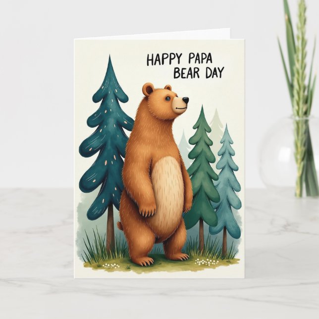 Sweet Papa Bear Day Forest Card (Front)