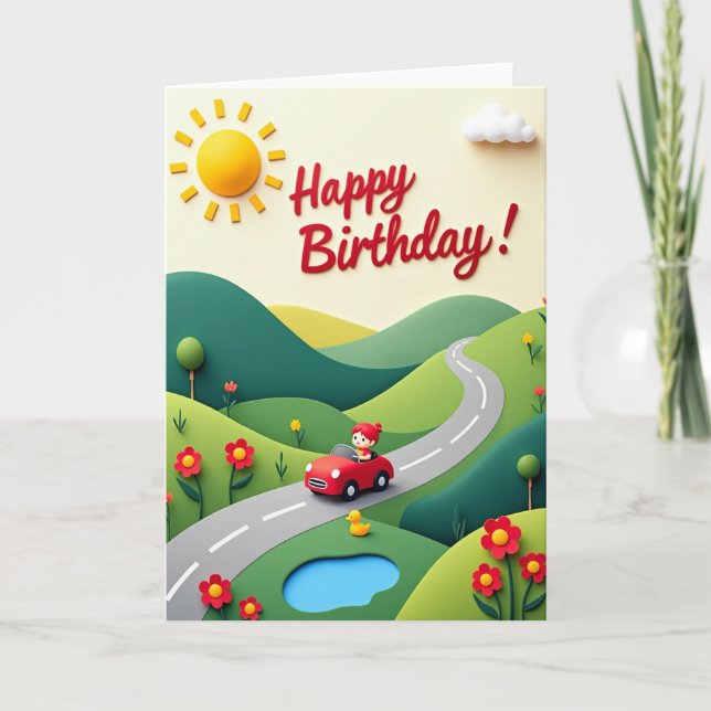 Sweet Papercut Birthday Card (Front)