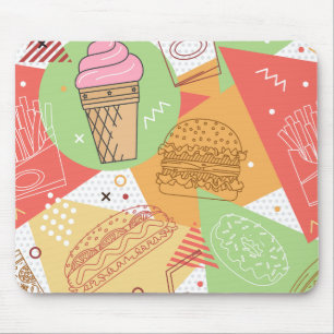 Sweet pastel abstract and illustrations Ice cream Mouse Pad