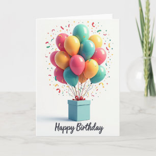 Sweet Pastel Balloons Birthday Card