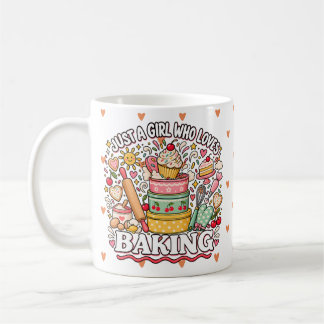 Sweet Pastel Cherry Cake Doodle for Baking Mum Coffee Mug