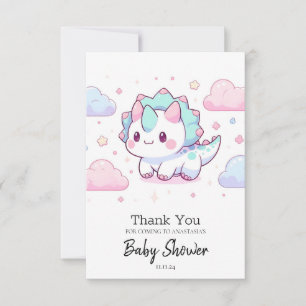 Sweet Pastel Dinosaur Baby Shower Thank You Card