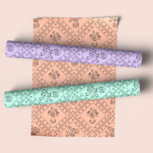 Sweet Pastel Floral Coquette Pattern  Wrapping Paper Sheet