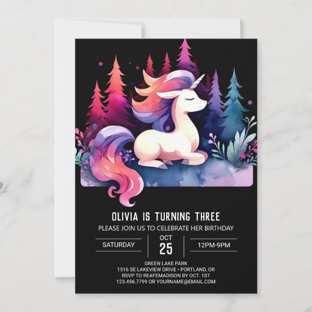 Sweet Pastel Horse Birthday Invitation (Front)