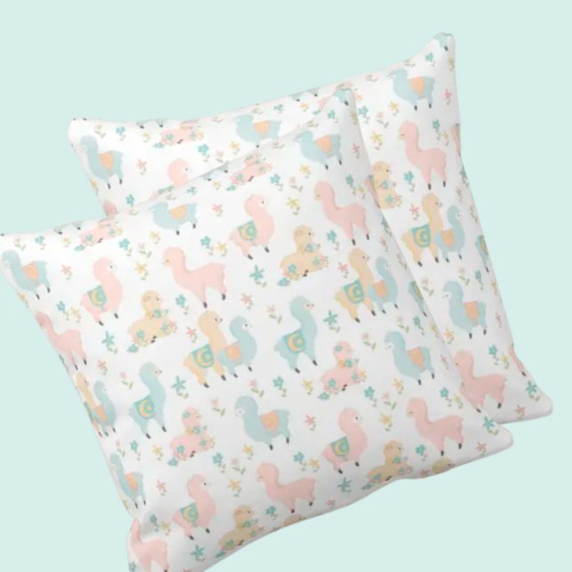 Sweet Pastel Llamas Cushion (Creator Uploaded)